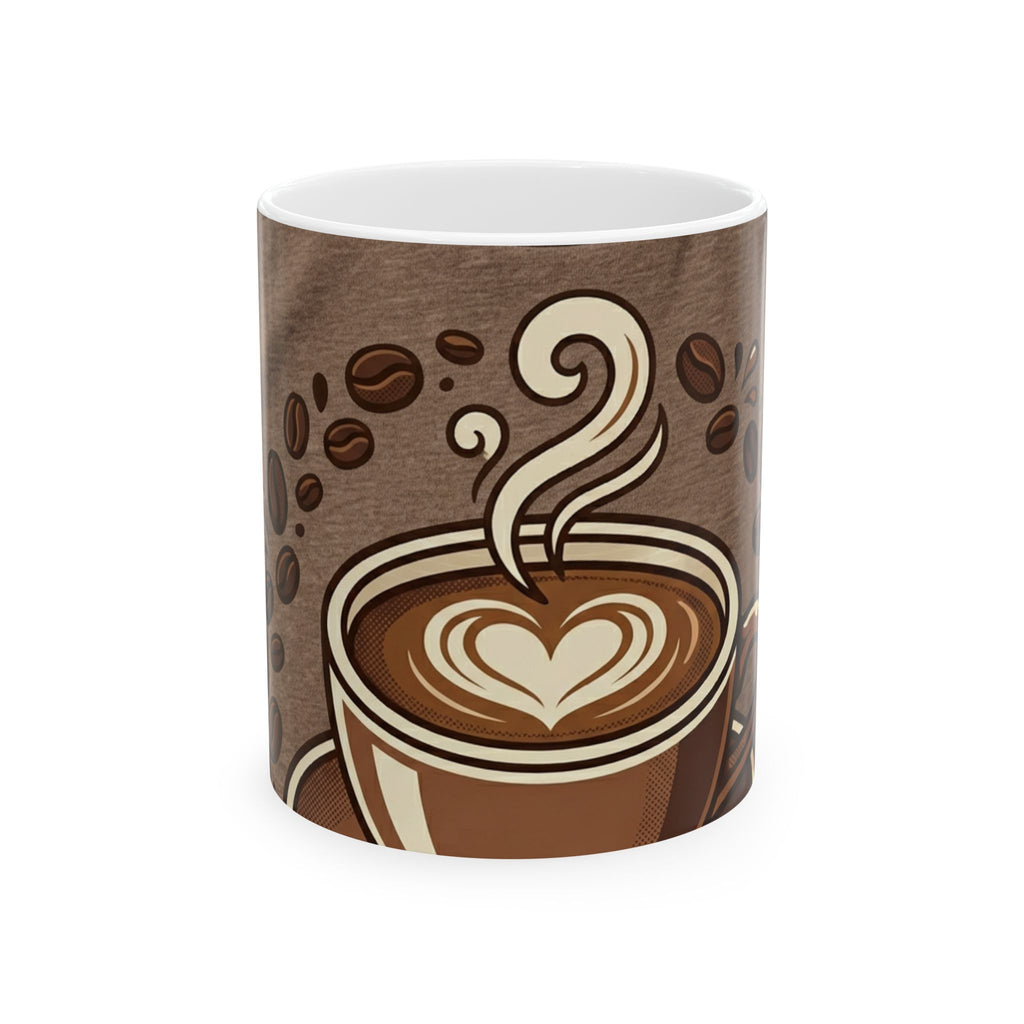 Coffee Art Ceramic Mug – Latte Heart Design (11oz & 15oz)