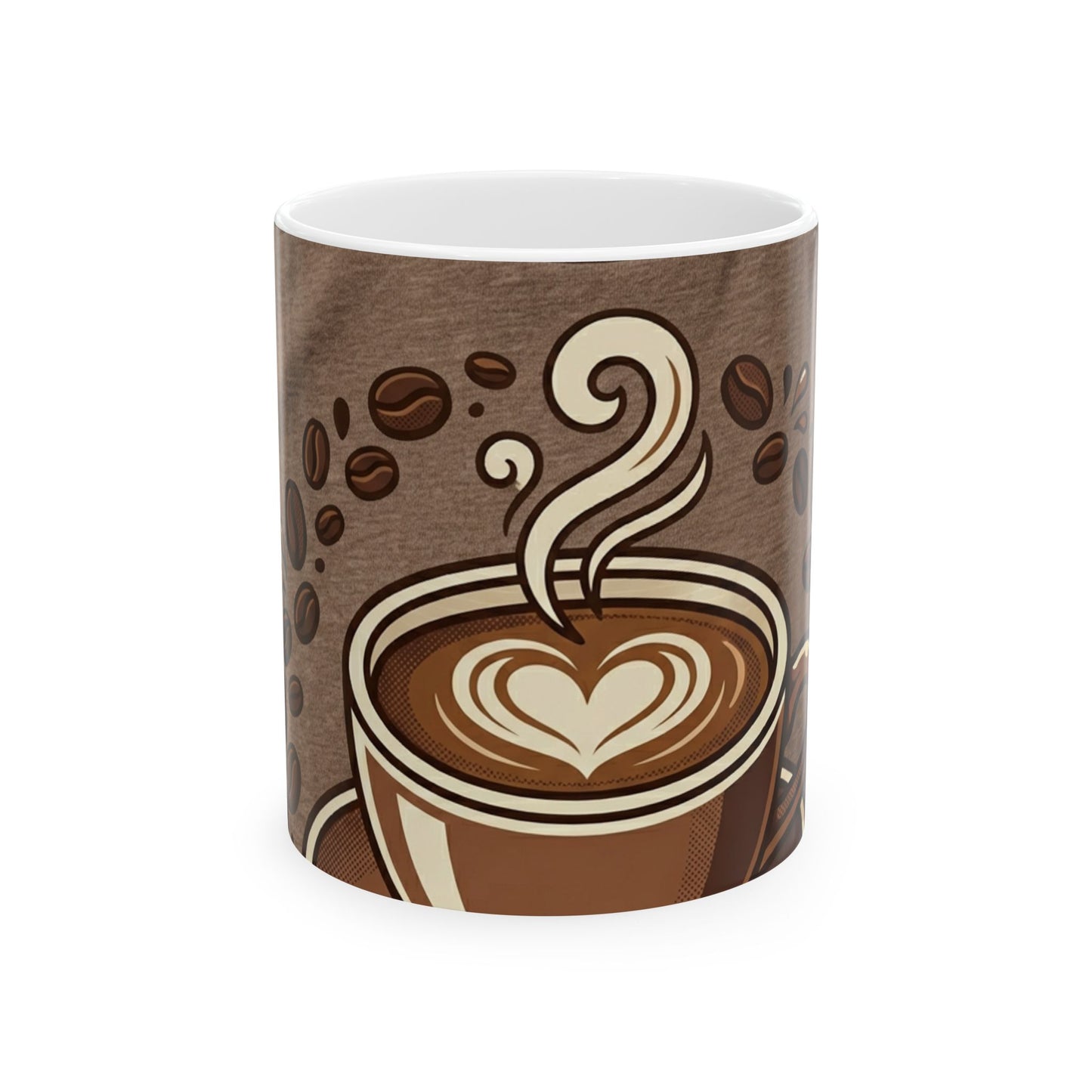 Coffee Art Ceramic Mug – Latte Heart Design (11oz & 15oz)