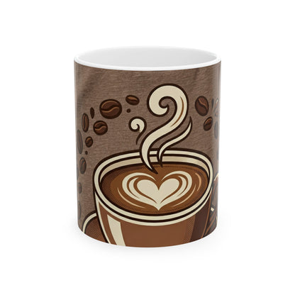 Coffee Art Ceramic Mug – Latte Heart Design (11oz & 15oz)