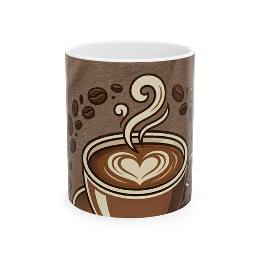 Coffee Art Ceramic Mug – Latte Heart Design (11oz & 15oz)