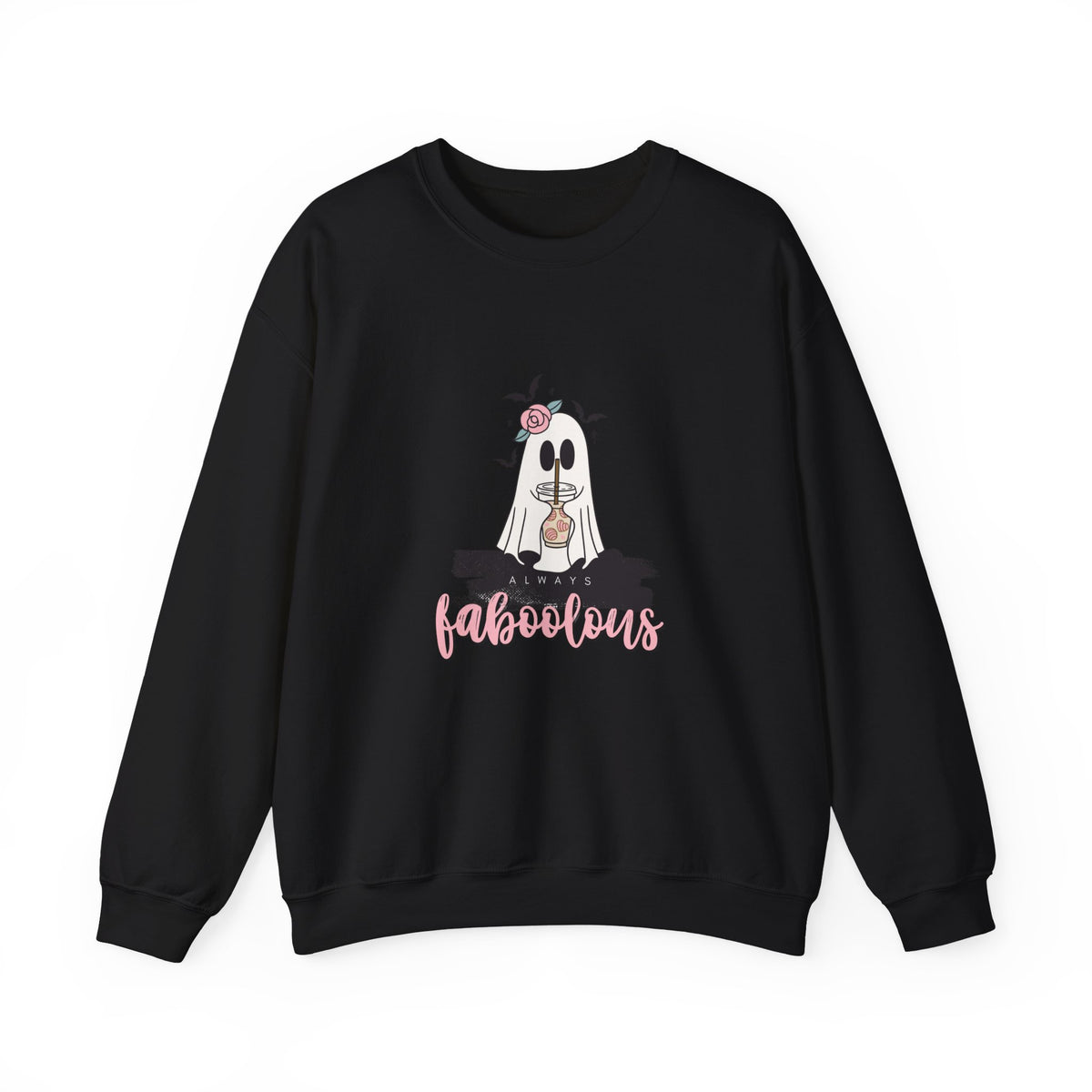 Halloween Ghost Crewneck Sweatshirt — 'Fabulous' Cute Ghost Graphic