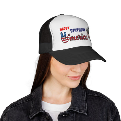 Happy Birthday 'Merica Trucker Hat — Patriotic 4th of July Cap (1776-2026)