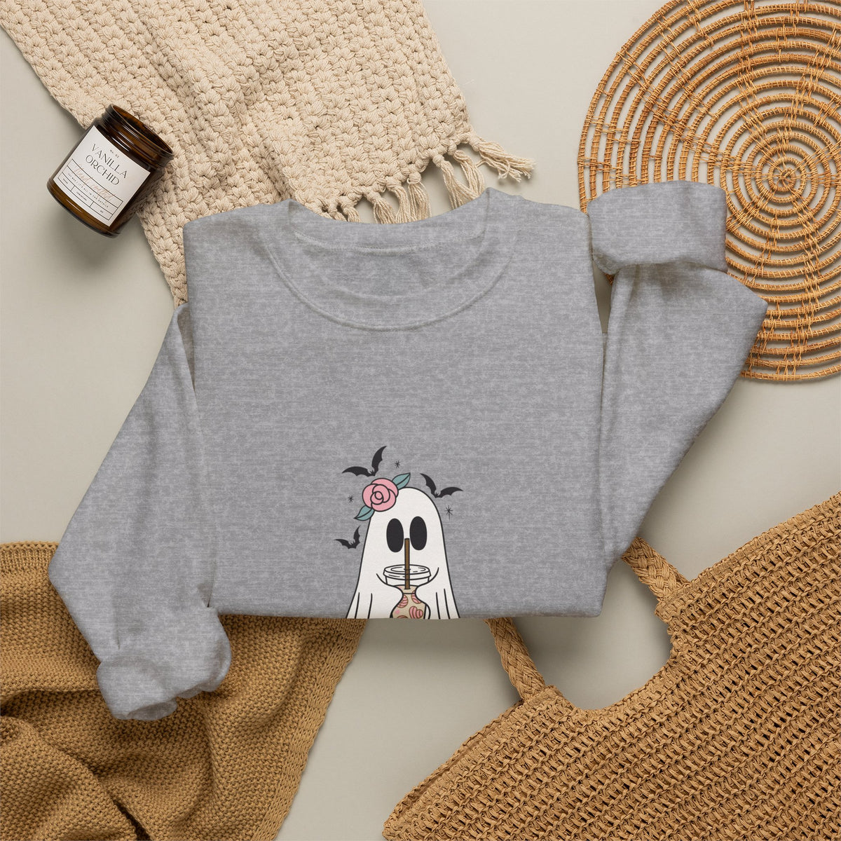 Halloween Ghost Crewneck Sweatshirt — 'Fabulous' Cute Ghost Graphic