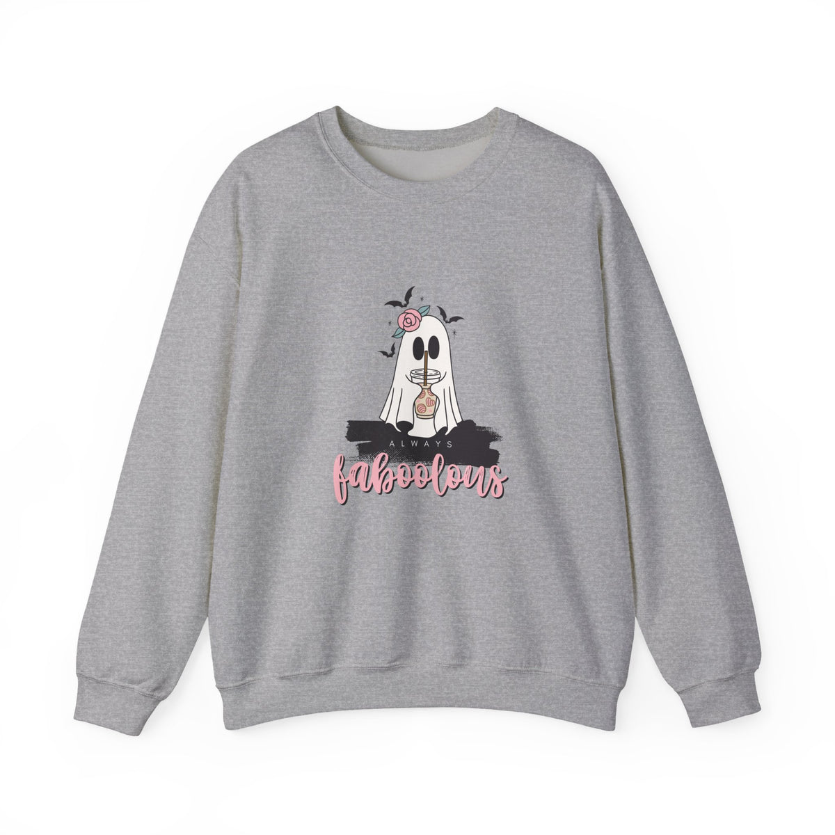 Halloween Ghost Crewneck Sweatshirt — 'Fabulous' Cute Ghost Graphic