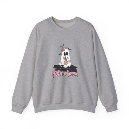 Halloween Ghost Crewneck Sweatshirt — 'Fabulous' Cute Ghost Graphic