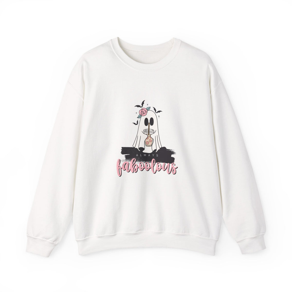 Halloween Ghost Crewneck Sweatshirt — 'Fabulous' Cute Ghost Graphic