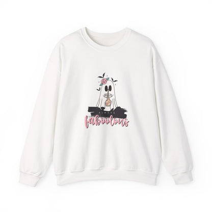 Halloween Ghost Crewneck Sweatshirt — 'Fabulous' Cute Ghost Graphic