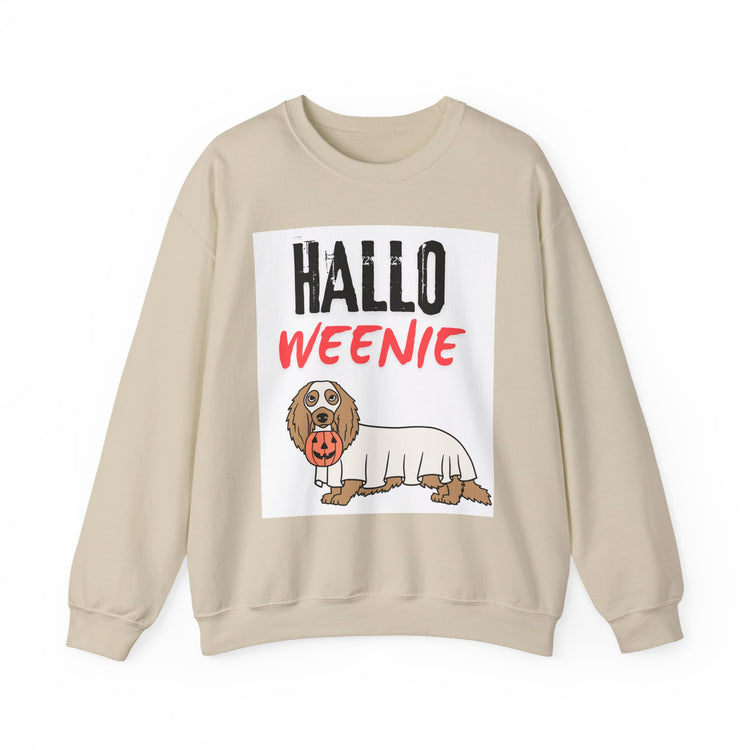 Hallo Weenie Dachshund Sweatshirt — Cute Halloween Sausage Dog Crewneck
