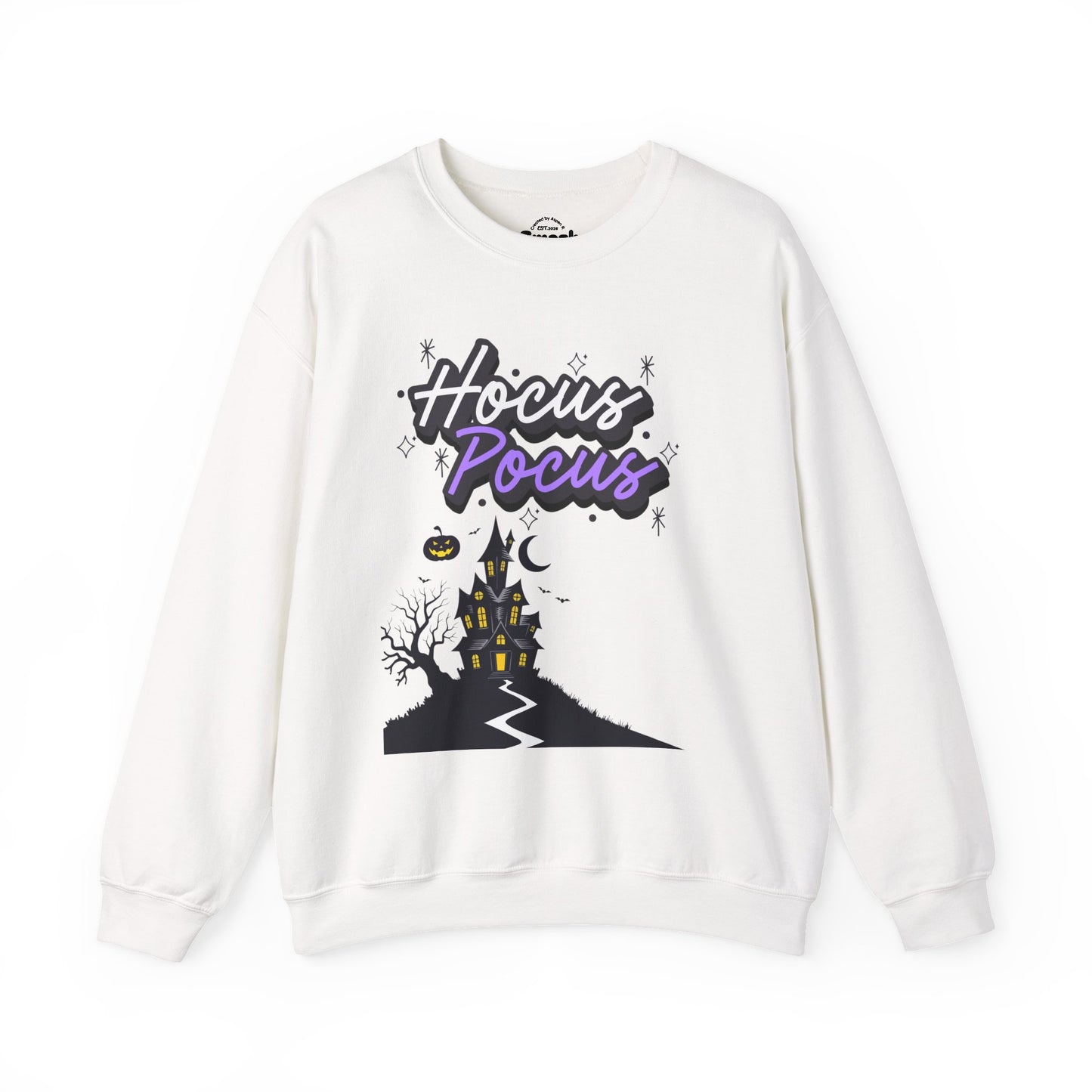 Hocus Pocus Crewneck Sweatshirt — Halloween Haunted House Graphic