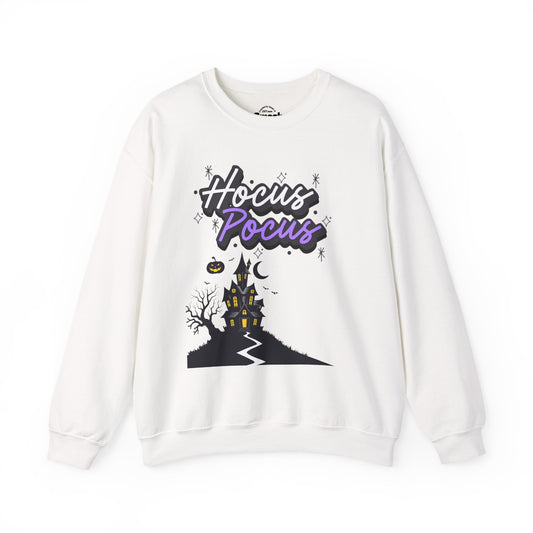 Hocus Pocus Crewneck Sweatshirt — Halloween Haunted House Graphic
