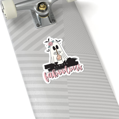 Always Faboolous Ghost Kiss-Cut Sticker — Cute Halloween Laptop Decal