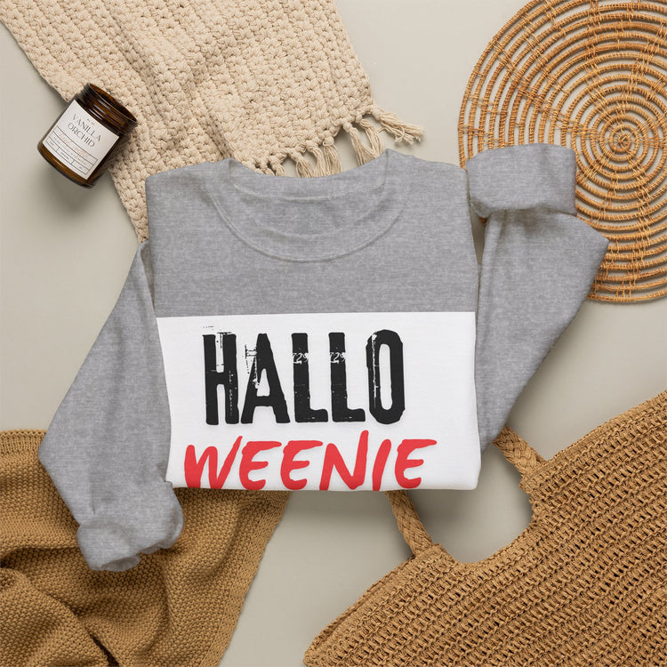 Hallo Weenie Dachshund Sweatshirt — Cute Halloween Sausage Dog Crewneck