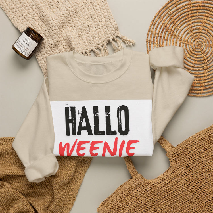 Hallo Weenie Dachshund Sweatshirt — Cute Halloween Sausage Dog Crewneck