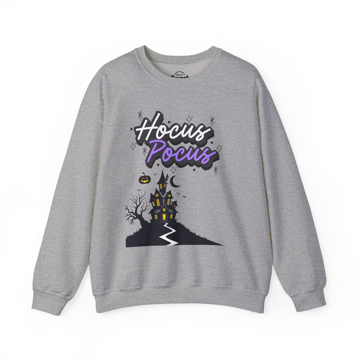 Hocus Pocus Crewneck Sweatshirt — Halloween Haunted House Graphic