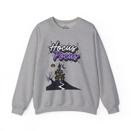 Hocus Pocus Crewneck Sweatshirt — Halloween Haunted House Graphic