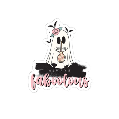 Always Faboolous Ghost Kiss-Cut Sticker — Cute Halloween Laptop Decal