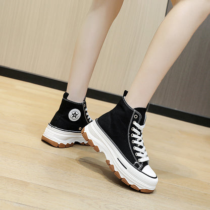 Women's Breathable High-Top Canvas Shoes for Summer