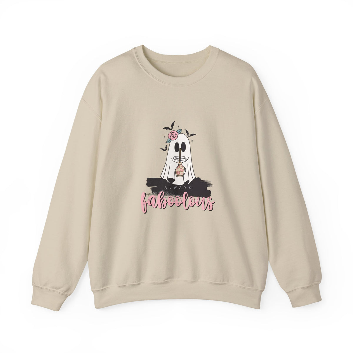 Halloween Ghost Crewneck Sweatshirt — 'Fabulous' Cute Ghost Graphic