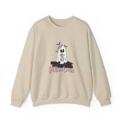 Halloween Ghost Crewneck Sweatshirt — 'Fabulous' Cute Ghost Graphic