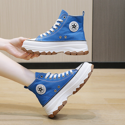 Women's Breathable High-Top Canvas Shoes for Summer