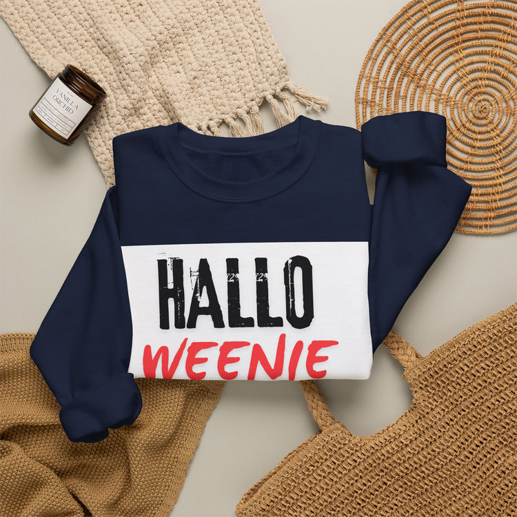 Hallo Weenie Dachshund Sweatshirt — Cute Halloween Sausage Dog Crewneck