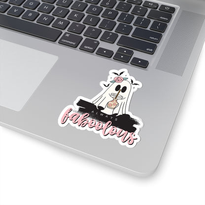 Always Faboolous Ghost Kiss-Cut Sticker — Cute Halloween Laptop Decal