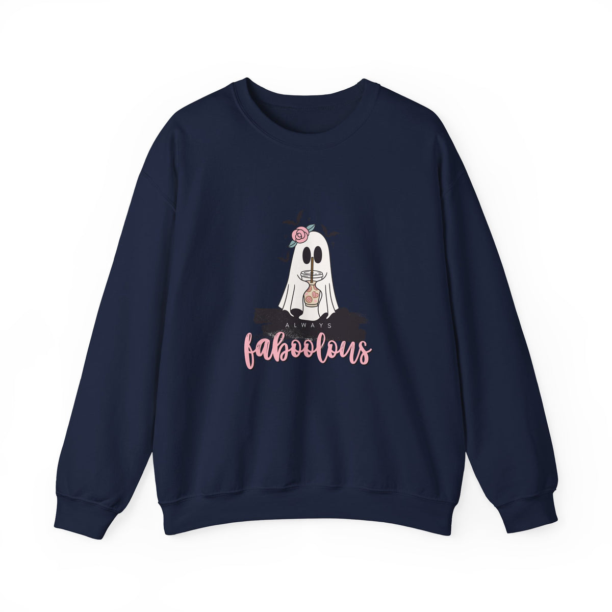 Halloween Ghost Crewneck Sweatshirt — 'Fabulous' Cute Ghost Graphic