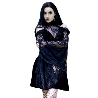 Gothic Day of the Dead Lace Raglan Dress for Women