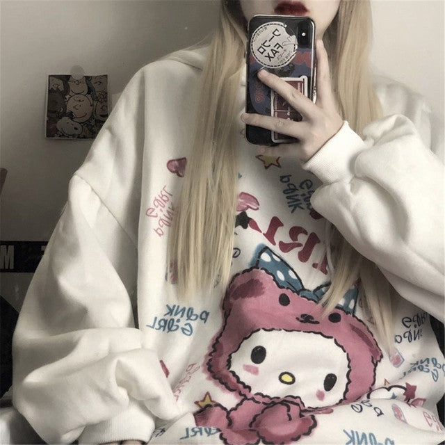 Cool Tie Dye Harajuku Hoodie for Women - Gothic Style