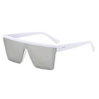Classic White Gradient Square Sunglasses Women Fashion Retro Night Vision Drivers Goggle Men Big Frame Travel Cycling Eyewear