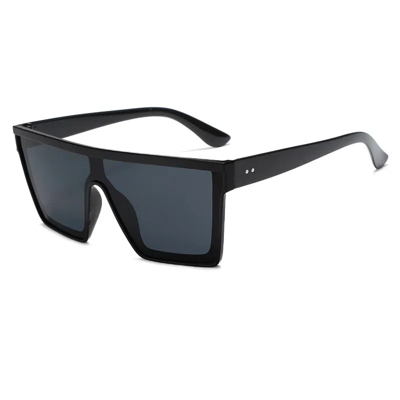 Classic White Gradient Square Sunglasses Women Fashion Retro Night Vision Drivers Goggle Men Big Frame Travel Cycling Eyewear
