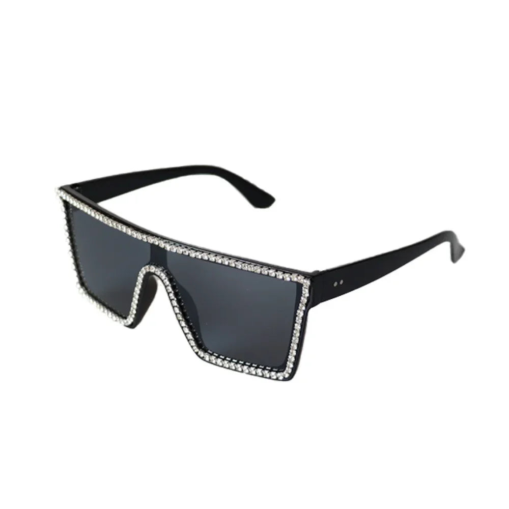 Classic White Gradient Square Sunglasses Women Fashion Retro Night Vision Drivers Goggle Men Big Frame Travel Cycling Eyewear