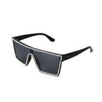 Classic White Gradient Square Sunglasses Women Fashion Retro Night Vision Drivers Goggle Men Big Frame Travel Cycling Eyewear