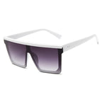 Classic White Gradient Square Sunglasses Women Fashion Retro Night Vision Drivers Goggle Men Big Frame Travel Cycling Eyewear