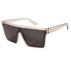 Classic White Gradient Square Sunglasses Women Fashion Retro Night Vision Drivers Goggle Men Big Frame Travel Cycling Eyewear