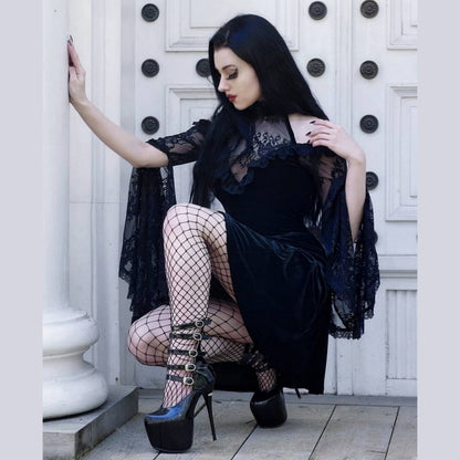 Gothic Day of the Dead Lace Raglan Dress for Women