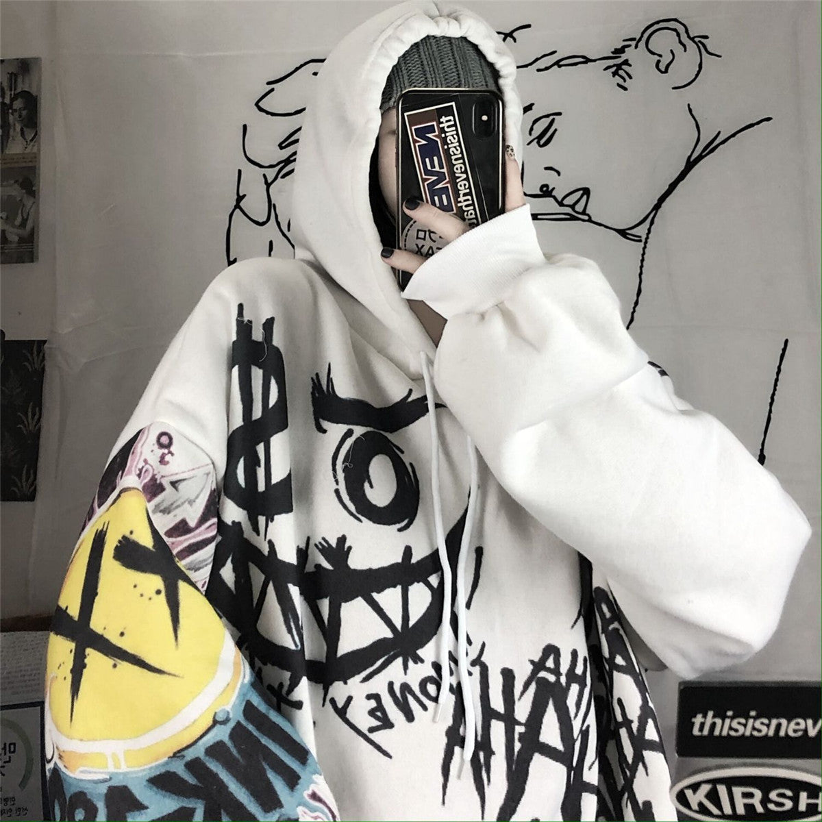 Cool Tie Dye Harajuku Hoodie for Women - Gothic Style