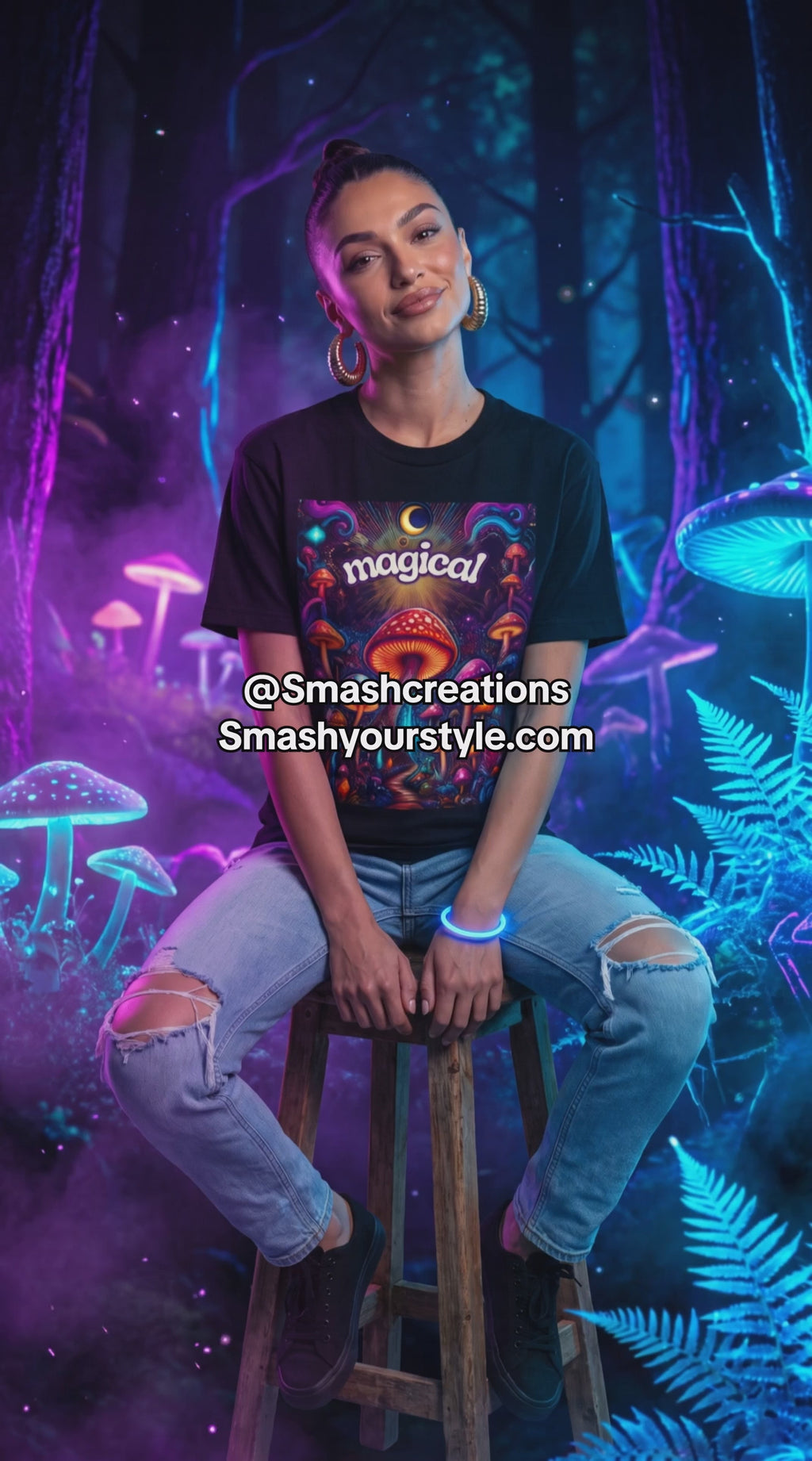 Magical Mushroom T-Shirt — Psychedelic Forest Graphic Tee